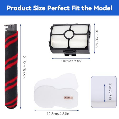 Image of HZ3002 Replacement Brush Roller and Filters for Shark HZ3002 / HZ3000 Vacuum Cleaner - Replace Parts XFFKHZ3000 XHFHZ3000, 1 Brush Roller 2 HEPA Filters & 2 Foam and Felt Filters