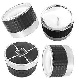 Yoki Peony Gas Grill Control Knobs, Gas Burner Replacement Knobs, Chrome Plated Rotating Switch with Nonslip Grip,4 Knobs