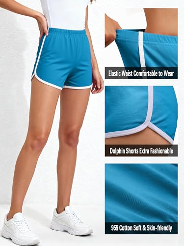 Image of URATOT 5 Pack Women's Cotton Yoga Dance Short Pants Sport Shorts Summer Athletic Cycling Hiking Sports Shorts
