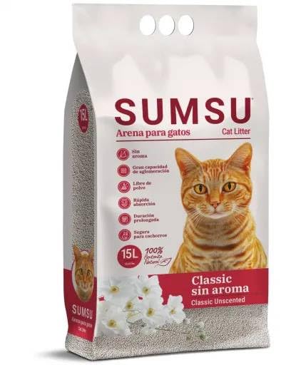 Arena Aglomerante Classic Sin Aroma para Gatos 15L (15L)
