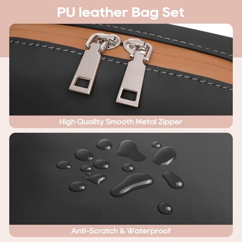 Joyway 10PCS Travel Makeup Bag Set, Large Capacity Cosmetic Bags for Women Girls, Waterproof Portable Toiletry Bag Organizer Make up Bag, Can be fitted with suspenders(Black)2