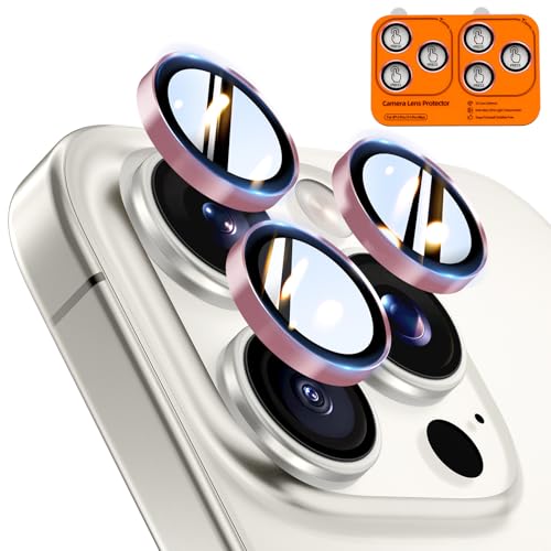 Image of TOCOL for iPhone 14 Pro Max Camera Lens Protector /iPhone 14 Pro Camera Lens Protector Tempered Glass HD Individual Scratch Resistant Cover Accessories Case Friendly 2 Pack(Pink)
