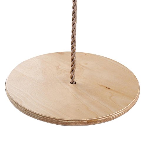 Columpio infantil con disco exterior de madera, árbol de cuerda de Swing ajustable, forma redonda de bandeja de madera, disco infantil, balancín seguro y seguro