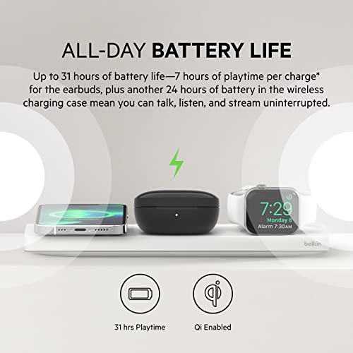 Belkin Soundform Immerse Noise Cancelling Earbuds, True Wireless Earbuds With Hybrid Anc, Wireless Charging, Ipx5 Sweat And Water Resistant, Apple Find My For Iphone, Galaxy, Pixel And More - Black #TOP6