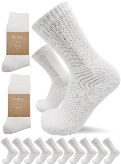 sogzz Tennissocken | bis 20 Paar | Größen 35-50 | Herren Damen Sportsocken, Arbeitssocken, Tennis Sport Freizeit Arbeit Socken Unisex, Schwarz Weiß Grau Modell: Sport Basic