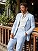 Seersucker Suit Mens 2 Piece Summer Beach Wedding Outfit for Men Classic Fit Casual Sear Sucker Suit for Grooms Prom Party Sky Blue S