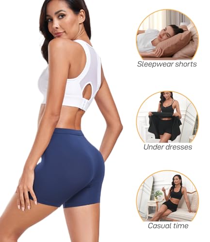 Image of wirarpa Women's Modal Boy Shorts Panties Soft Microfiber Boxer Briefs Underwear 6 Pack Multicolor 3X-Large