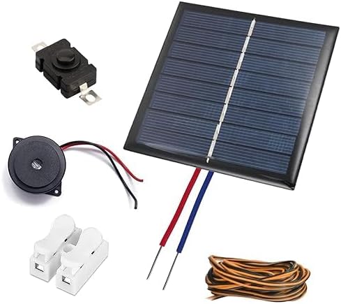 Generic Solar Panel Kit with Buzzer, Switch, Wires, and Connectors - 6V, 100mAh, 70x70x3mm