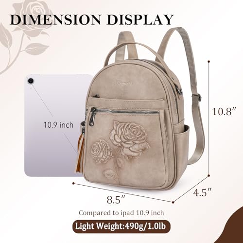 Image of Mini Backpack Purse for Women,Vegan Leather Small Backpack for Daily | Embossed Lightweight Water-Resistance Travel Mini Fashion Daypack Bag,Ladies Casual Backpack Purse Gift Choice for Women