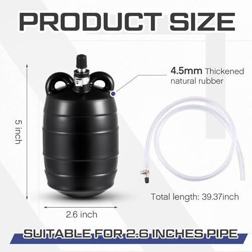 Image of Glooglitter 3 Inch Inflatable Pipe Plug Sewer Test Plug Rubber Plumbing Test Balloon Ball for Sewage Pipeline Inspection (with 39.37 Plastic Extension Hose)