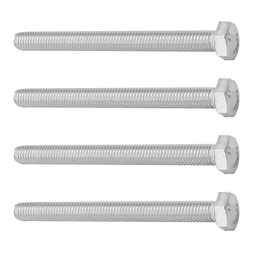 Image of Bettomshin 4Pcs M8 x 90mm Hex Bolts, 304 Stainless Steel 1.25mm Thread Pitch Fully Threaded Metric Hex Head Screw Bolts, Hexagon Screw Bolt, Hex Tap Bolts, Silver, A2-70 (Overall Size 95.3x13x13mm)