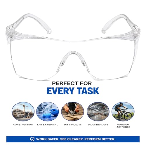 Image of OMOS Safety Goggles Eye Protection, Anti Fog, Scratch Resistant, UV Protected, Light Weight Polycarbonate Protective Safety Glasses (4)