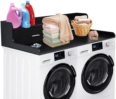 2-Tier Washer Dryer Countertop with 2 Drawers, 54" W x 27.55" D L...