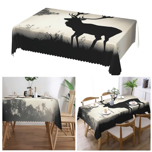 Nappe rectangulaire cerf sauvage 137x183 cm imperméable pour table de cuisine - 8