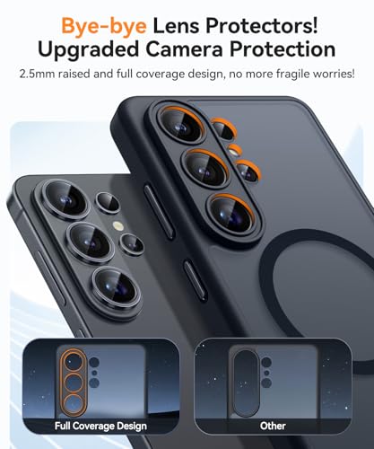 Image of CANSHN Designed for Samsung Galaxy S26 Ultra Case (6.9 inch), Upgraded [Full Camera Protection] [Compatible with Magsafe] [Translucent Matte] Shockproof Protective Phone Cover, Black