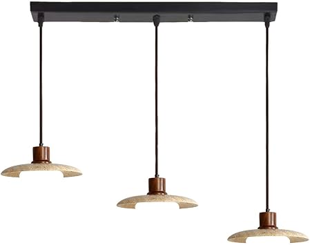 Wabi Sabi Yellow Travertine Pendant Light 3-Light Hanging Light Creative Bedside Pendant Lamp B&B Dining Room Hotel Restaurant Travertine Droplight