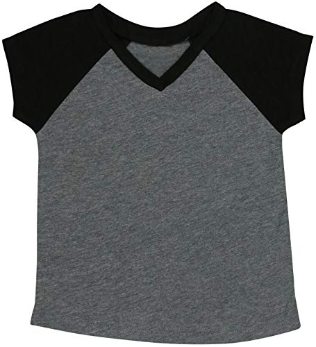 Image of ToBeInStyle Kids Boys Girls Cotton Jersey Contrast Raglan V-Neck Tee T-Shirts