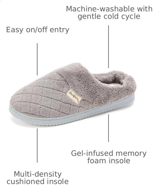 Image of Dearfoams Women's Memory Foam House Slippers - Libby Terry Clog With Wide Widths