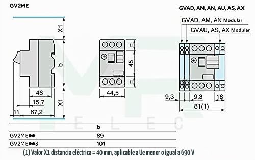 Disyuntor GV2-YO protector de motor ajustable de 9 a 14 amperios 8