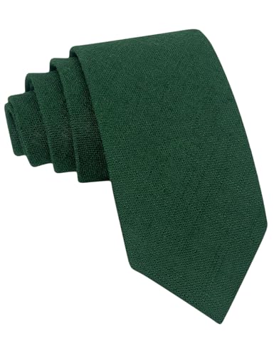 Image of Kebocis Mens Solid Color Cotton Necktie for Men