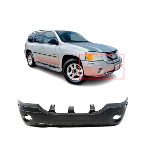 FitParts Compatible With Front Bumper Cover 2002-2009 GMC Envoy SLE SLT 02-09. New, Primed and Ready for Paint. With Fog Light Holes. GM1000641 88937036 2003 2004 2005 2006 2007 2008
