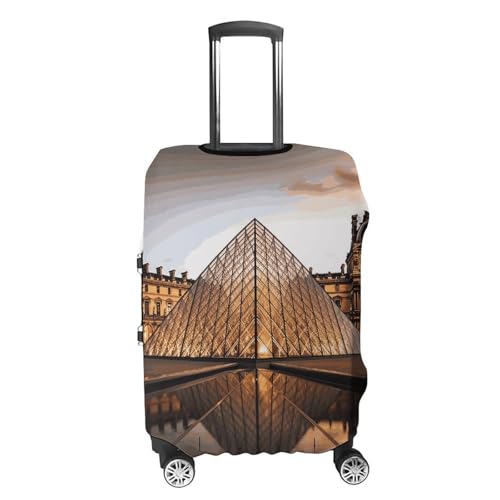 Louvre Museum in Paris Printed Luggage Cover Protector, Fits 18-32 Inch Luggage4