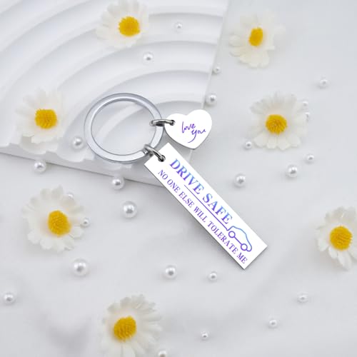 Image of isiyu Valentines Day Gifts for Him Men Boyfriend Husband Drive Safe I Love You Keychain Naughty Birthday Anniversary Sweetest Day Gift for Couples Be Safe Keychain
