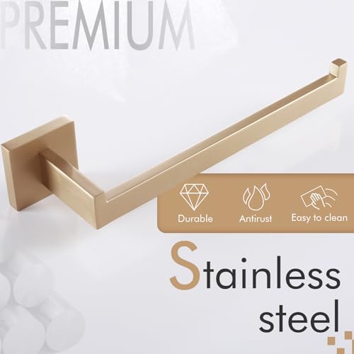 Image of KOKOSIRI Towel Bar for Bathroom Wall Mount 9'' Hand Towel Holder T-304 Stainless Steel Bath Kitchen Accessories, Champagne Bronze B3003CPG