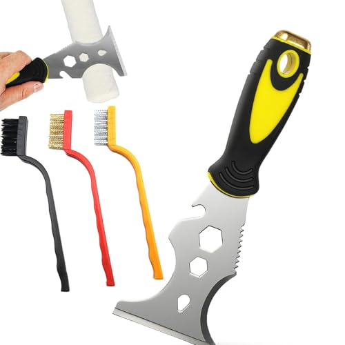 15-in-1 Spachtel Werkzeug Multifunktionsspachtel Malerspachtel - Multifunktionsspachtel Malerspachtel Edelstahl mit Weicher Griff, 15-in-1 Malerspachtels Edelstahl mit Drei Bürsten für Jede Szene