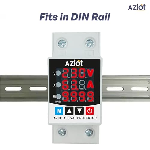 Image of Aziot Adjustable Voltage & Current Protector | Single-Phase 230V | Voltage, Current and Power Display | 63A | Auto Reset & Delay Settings