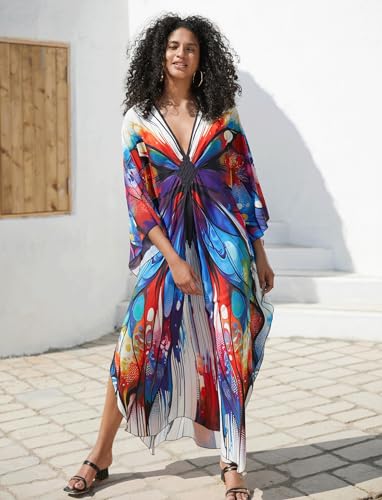 Kaftan Dress for Swimwear Women Plus Size Bathing Suit Cover Up Beach Robe3