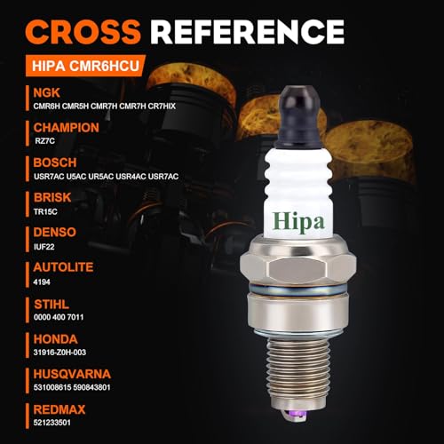 Image of Hipa CMR6H Spark Plug for NGK 3365 Stihl BR600 FS40 FS40C FS56 FS56RC FS90 FS90R FS100 FS110 Trimmer Chainsaw (4 Pack)