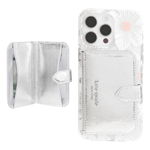 Carteira magnética Kate Spade New York Morgan para celular/porta-cartão - compatível com carteira MagSafe - prata metálica