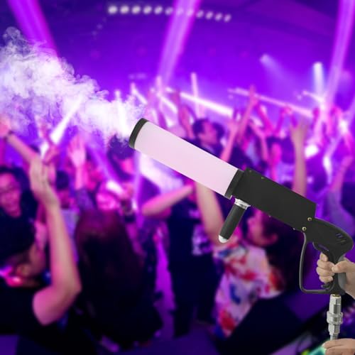Máquina de humo portátil con CO2 para escenario, pistola de niebla con luces LED RGB cambiantes para fiestas, Halloween, clubes y bares (con luces) miniatura 2