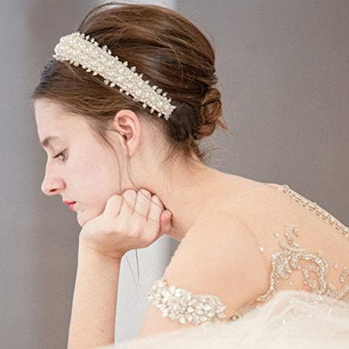 Amazon.com : MHDGG Faux Pearl Headbands for Women White Bling