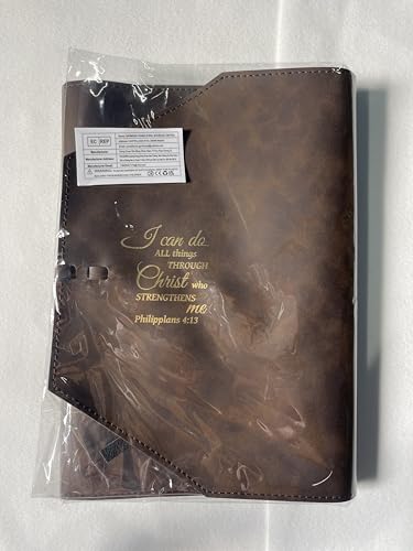 LParkin Capa bíblica de couro para homens e mulheres I CAN DO All Things Through Christ WHO Strength