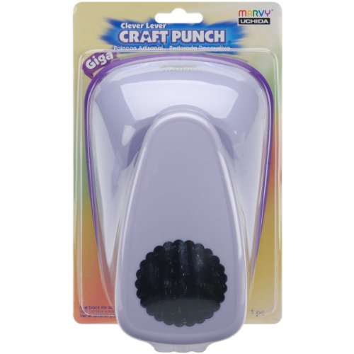 Uchida Clever Lever Giga Scalloped Circle Craft Punch, Multi-Colour, Pack Of 1