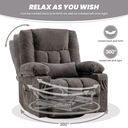 Sillón reclinable clásico color gris en microfibra miniatura 6
