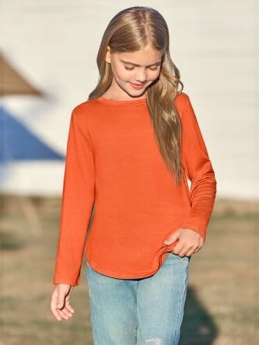 Image of Haloumoning Girls Long Sleeve T Shirts Kids Crewneck Tops 5-14 Years