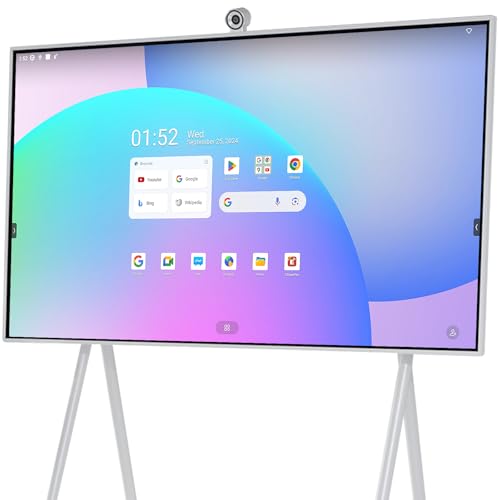 JAV Smart Board with Google EDLA Certified, 65 inch Interactive Whiteboard - 4K UHD 16+256GB Digital Smart Whiteboard Touch Screen with 48MP Camera for Classroom Office (Wall Mount Included)