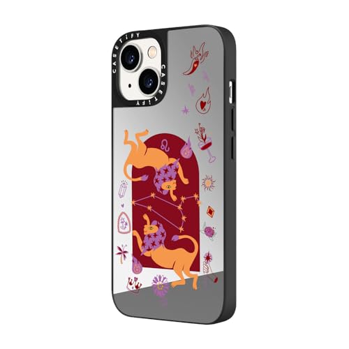 Coque anti-chute iPhone 14 CASETiFY miroir réfléchissant lion noir - 7