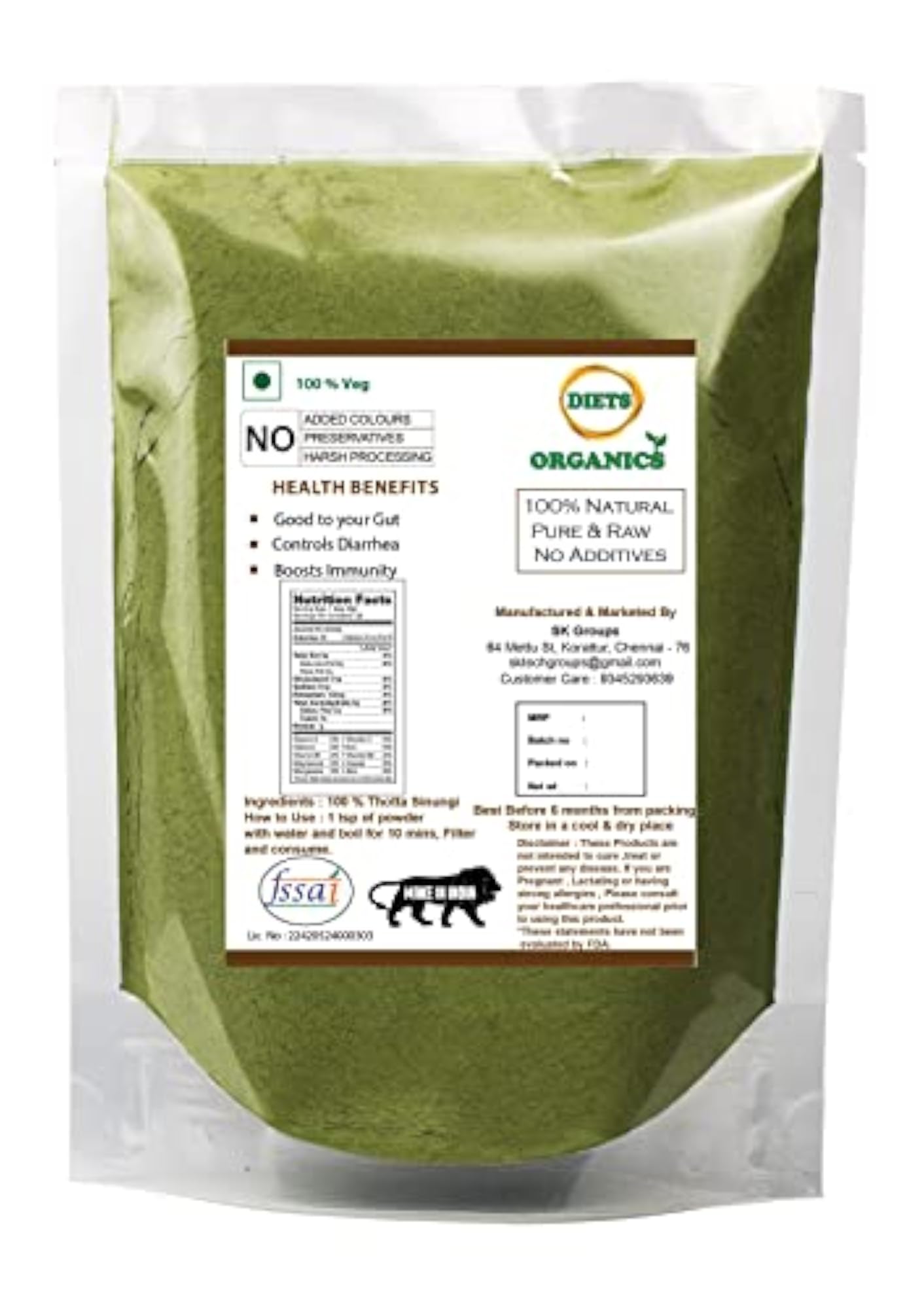 Thotta Sinungi Powder, 100 Grams, Natural Sleep Aid