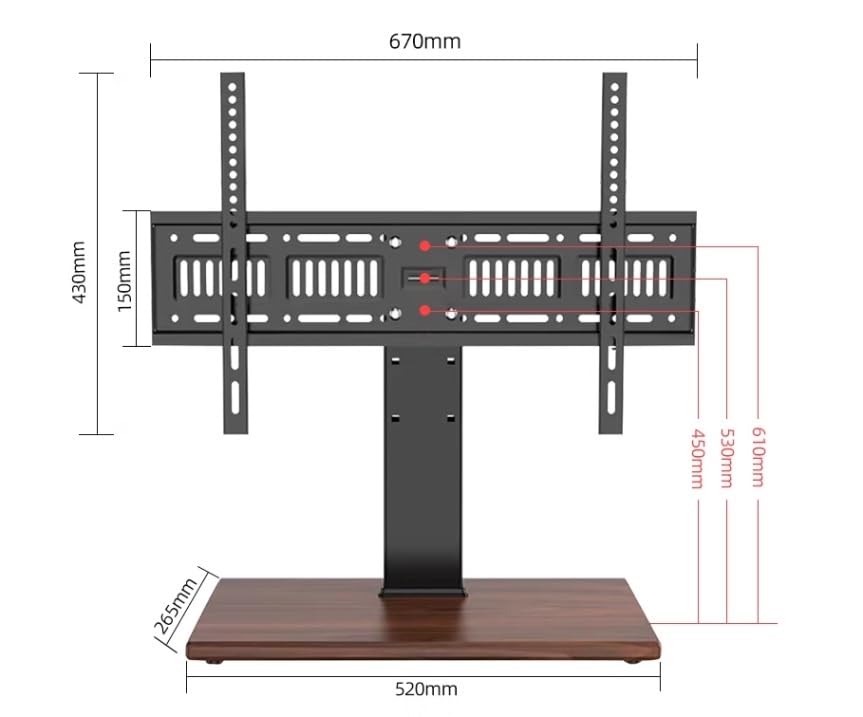 Soporte universal de TV para 32-80 pulgadas regulable en altura miniatura 2