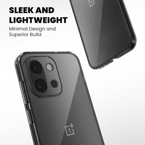 Image of VONZEE Compatible with Oneplus nord 6 5g Back Cover Case Clear,[ Anti Yellow ][Military Grade Protection] Hard PC Back Cover Transparent-Black