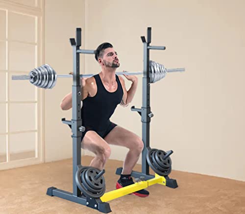 ZERRO Repose Haltères Rack Squat Réglable 120KG - Support Musculation 3 En 1 Banc Développé Couché