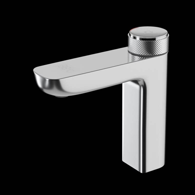 Grifo digital LED blanco para lavabo con sensor de temperatura hidroeléctrico
