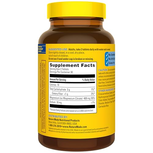 Nature Made Extra Strength Dosage Magnesium Citrate Tablets, 60 Tablets - image 9