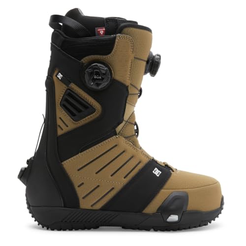 DC Shoes Men's Judge Step On Snowboard Boots - Micro-Adjustable BOA Snowboarding Boot with Insulated Liner & Molded Insole - Light Brown/Black, 11