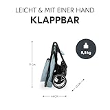 hauck Shop N Care, Dusty Blue - Kinderbuggy mit Liegefunktion ab Geburt bis 22 kg, Becherhalter und Snack Tablett, Klein Zusammenklappbar, UV Schutz 50+, XL Korb bis 3 kg