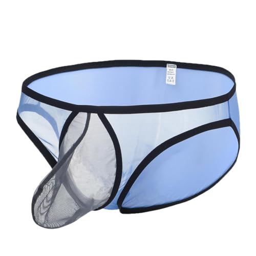 JINSHI Men's Sexy Mesh Breathable Briefs Low Rise See Through Underwear